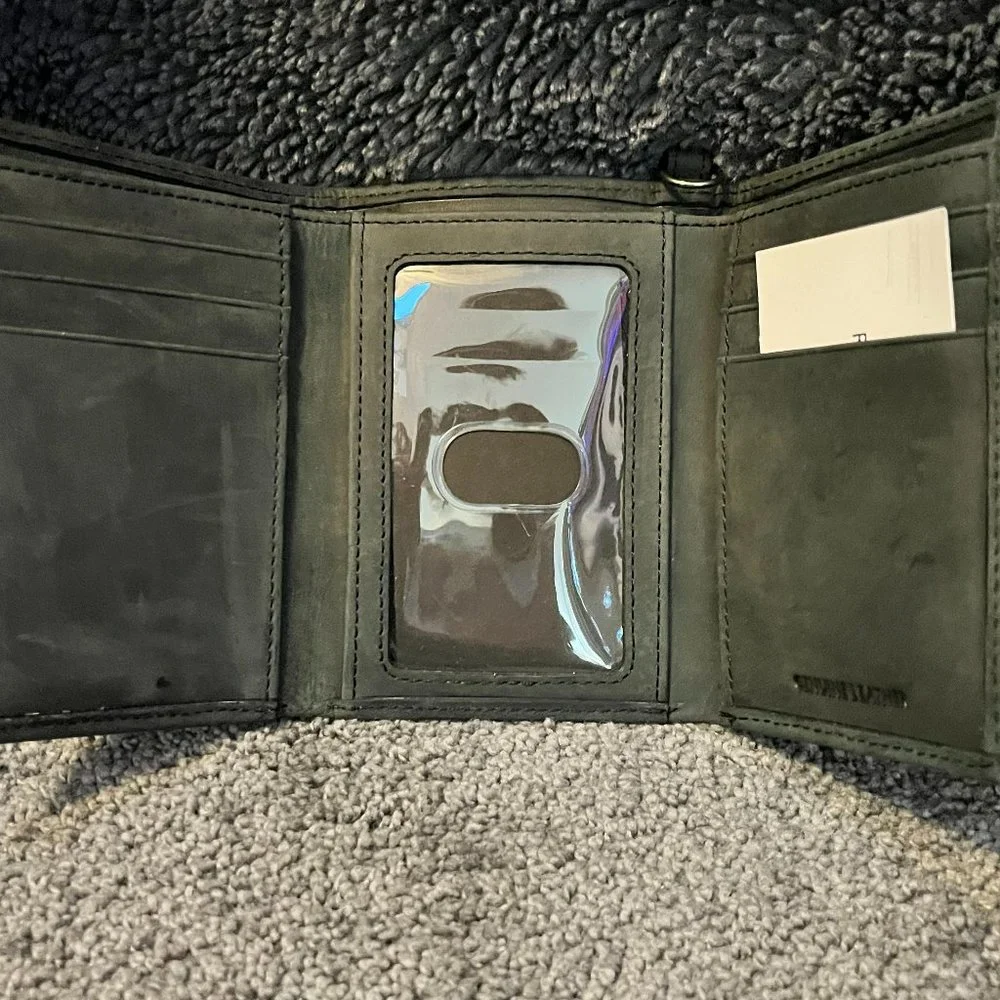 HARLEY DAVIDSON MEN'S TRIFOLD LEATHER WALLET - Picture 4 of 4